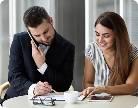 Adviser helping client with mortgage application
